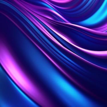 Imagem de Quadro Decorativo Neon Background Foil Estampa Roxo e Azul Moderno 40x40cm