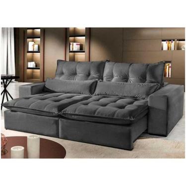 Imagem de Sofá Máximo 2 Lugares Retrátil Reclinável 2.10m Cinza