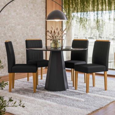 Imagem de Conjunto Sala De Jantar Mesa Isis 1,17m Com 4 Cadeiras Ana Preto/ypêja03 - New Ceval 