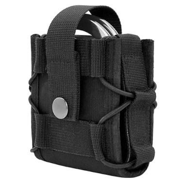 Imagem de NEXT STATION Coldre de algemas, bolsa de algemas para cinto de serviço, estojo ajustável para ASP, dobradiça, corrente, algemas rígidas, suporte de punho de aplicação da lei, transporte e proteja suas