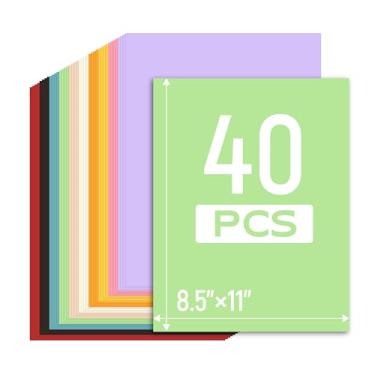 Imagem de COZYMIC 40 folhas de papel cartão colorido, 10 cores 21 x 28 cm, 180 g/m2/29,5 kg, papel de scrapbook premium para fazer cartões de Natal de Ação de Graças, decoração de casa, artesanato e impressão