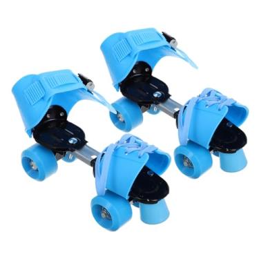 Imagem de Adjustable Roller Skates for Ages Easy Wear Quad Skating Shoes with Double Wheels for Outdoor Training and Fun Growth Accommodating Skating Shoes