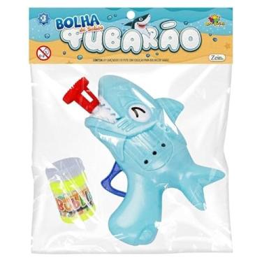 Imagem de Pistola de Bolhas de Sabão Tubarão, Brinquedo Infantil com Fricção, Azul