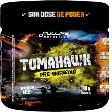 Imagem de Fullife Nutrition, Pré-treino complementado com Beta-alanina, L-Arginina, Inositol e Cafeína, Tomahawk, Sabor Energy Ice, Pote, 380 gramas • 25 Doses