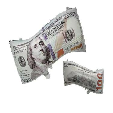 Imagem de 3 peças de balões de notas de dinheiro para balões de festa de notas de dólar, aniversário com tema de dinheiro, balões reutilizáveis de dinheiro falso, festa de cassino, chefe de chá de bebê, festa