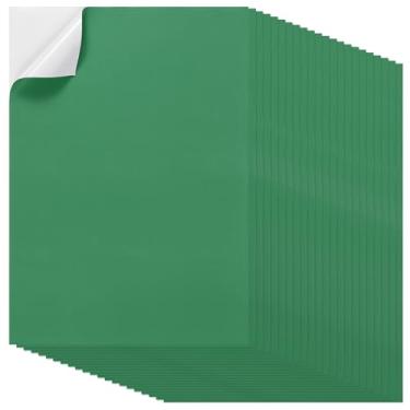 Imagem de PATIKIL 40 peças de papel adesivo de folha completa, etiquetas de envio A4, papel adesivo colorido fosco para impressão de impressora a laser a jato de tinta, verde