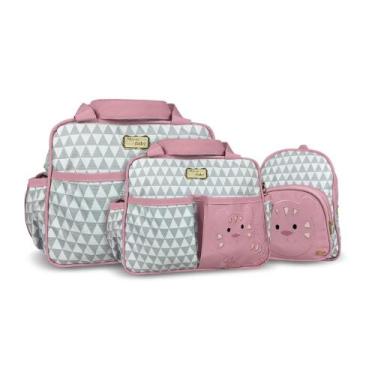 Imagem de Kit Maternidade Sacola Frasqueira E Mochila 3 Pçs Mave baby, Marrom Cl