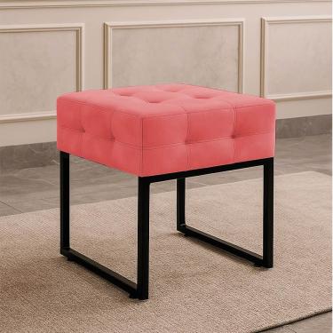 Imagem de Puff Sala Decorativo Industrial Elisa Suede Rosê D03 - D'rossi