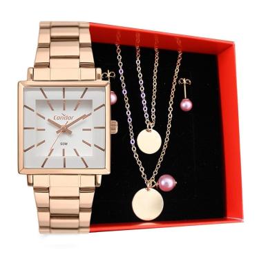 Imagem de Relógio condor feminino + kit de semi jóia