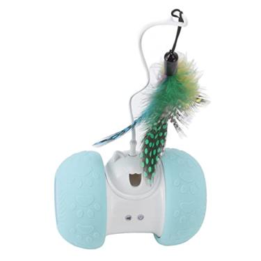 Imagem de Cryfokt Brinquedos Interativos para Gatos Bola Rolante Elétrica Estridente USB Recarregável Smart Automatic Kitten Toys para Gatinhos Energéticos Com Iluminação LED, Material ABS (Modelo Gato da