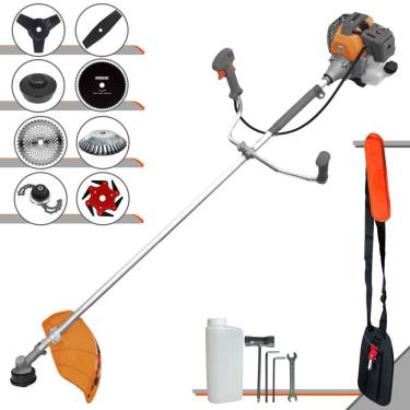 Imagem de Aparador de Grama Tekna RL520P 52cc 2HP Com Carretel + Facas 2 Pontas, 3 Pontas, 6 Pontas, 40 Dentes Vídea, 80 Dentes, Trimmer e Escova de Aço