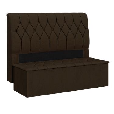 Imagem de Cabeceira C/calçadeira Baú Istambul Cama Box Queen Chocolate