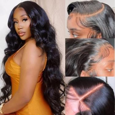 Imagem de Perucas Femininas Transparente Lace Front Body Wave Cabelo Humano Perucas Naturalmente Fofas Para Mulheres Negras Cabelo Liso, Body Wave 13x6 Wig, 20