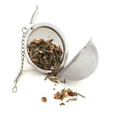 Imagem de Infusor de Chá em Aço Inox 4,5cm Individual – Coa e Peneira Todos os Tipos de Chá – Durável, Prático e Fácil de Limpar