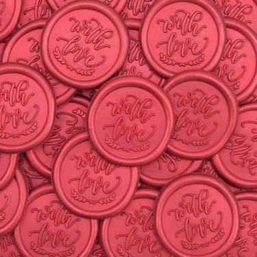 Imagem de 30 peças com adesivos de selo de cera de amor, adesivos autoadesivos de casamento, sem necessidade de calor, para decorar convites e envelopes de presente de casamento