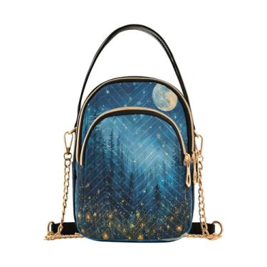 Imagem de Joisal Bolsa tiracolo de chocolate quente na moda bolsas pequenas para mulheres, bolsa tiracolo feminina, Estrelas em ascensão, 15*21*8cm