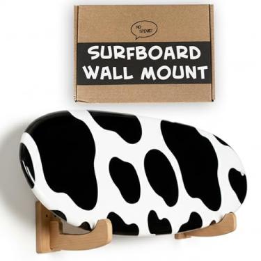 Imagem de Ho Stevie! Suportes de parede para prancha de surfe – suportes de madeira real + enchimento de cortiça – exibe qualquer prancha de surfe – fácil instalação