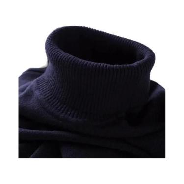 Imagem de Suéter Masculino Slim Fit De Gola Alta Leve Com Mangas Longas Casual P