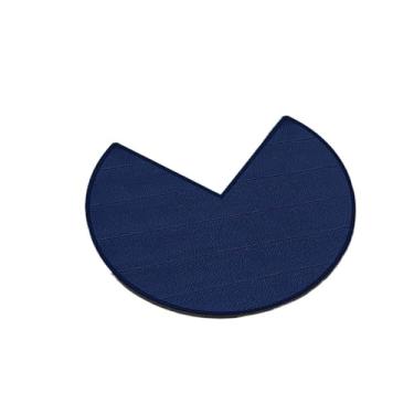 Imagem de Tapete de banho de canto circular em forma de L tapete antiderrapante macio espesso tapete de banheiro tapete de porta absorvente decoração de casa (azul, 100 * 100 cm)