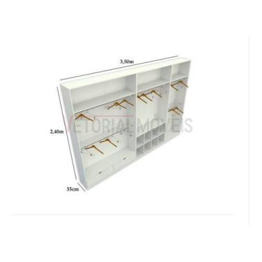 Imagem de Kit Closet Loja 2,40m Armário Colmeia M32 Roupas Mdp - VETORIAL MÓVEIS