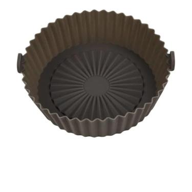 Imagem de burko Forro de fritadeira a ar de 16,5 cm/6,5 polegadas panela de fritadeira a ar reutilizável de fácil limpeza substituição de forro de redondo para forros de papel pergaminho