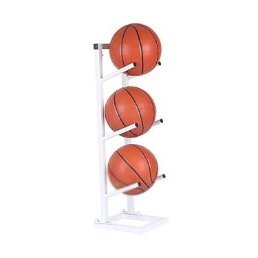 Imagem de ZDJZMGZ Suporte vertical de bola, suporte de basquete de futebol, suporte de exibição multicamadas, rack de armazenamento de futebol de rúgbi, adequado para garagem, casa, escola