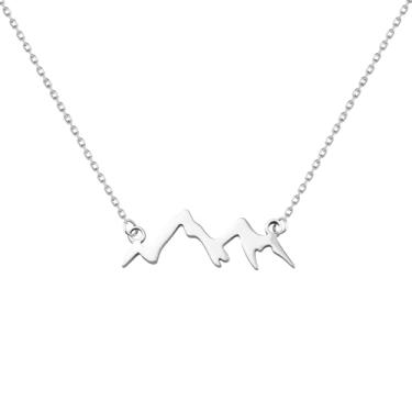 Imagem de CYTING Colar com pingentes de montanha engraçados para presente temático de alpinistas, joias de acampamento, caminhada, amantes, mercadoria, Large, Aço inoxidável, Sem Pedra Preciosa