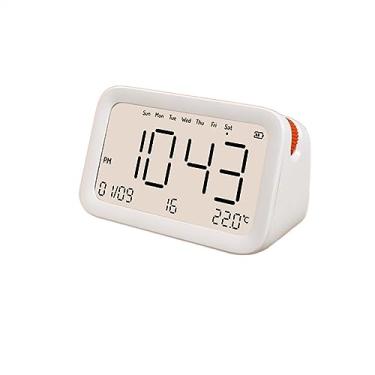 Imagem de x3anggyt5 Despertador para quarto, despertador alto para quartos com luz noturna, carregador USB, relógio digital pequeno de cabeceira com visor para crianças, adolescentes