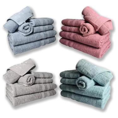 Imagem de Jogo De Toalhas 8 Banhos 8 Rostos 8 Grande Grossa