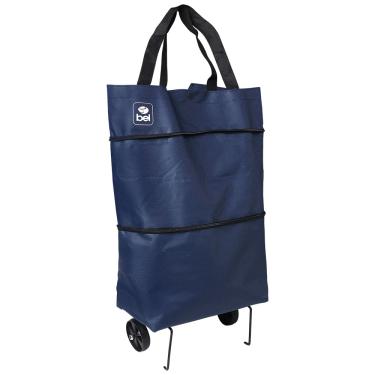 Imagem de Carrinho Bolsa Sacola Multiuso com Rodinhas Azul Bel