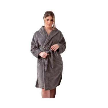 Imagem de Roupão De Microfibra Adulto Plus Size Grande Unissex Cores - Bella Lay
