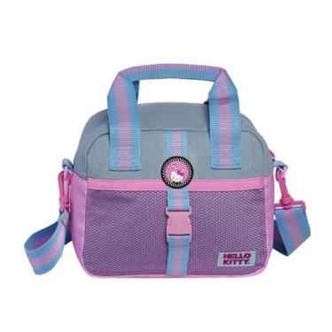 Imagem de Lancheira Térmica Hello Kitty Jeans Escolar Transversal Azul