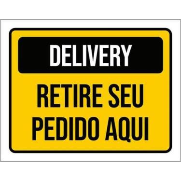 Imagem de Kit 5 Placas Delivery Retire Seu Pedido Aqui - Sinalizo