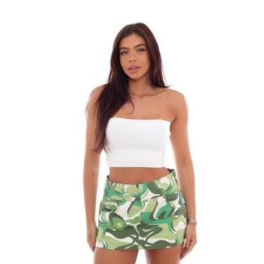 Imagem de SHORTS SAIA CÓS LARGO 22440 40 ESTAMPADO VERDE UNICA-Feminino
