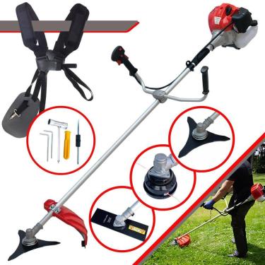 Imagem de Roçadeira À Gasolina Anmax CG430-P TB Motor 2T 43cc 2HP de Potência 9.000rpm Robusta Com Carretel de Nylon + Faca 2 Pontas + Faca 3 Pontas