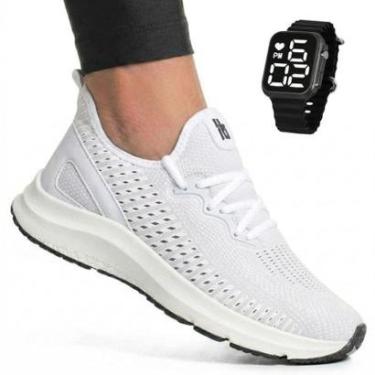 Imagem de Tênis Feminino Academia Treino Caminhada Confortável BF Shoes + Relógio Digital-Feminino