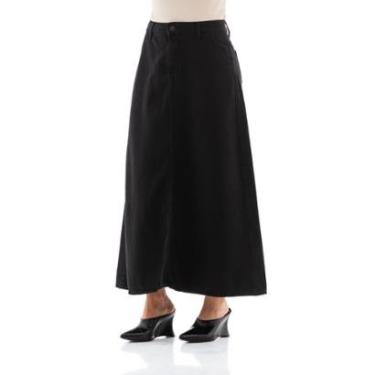 Imagem de Saia Jeans Feminina Arauto Evasê Black-Feminino