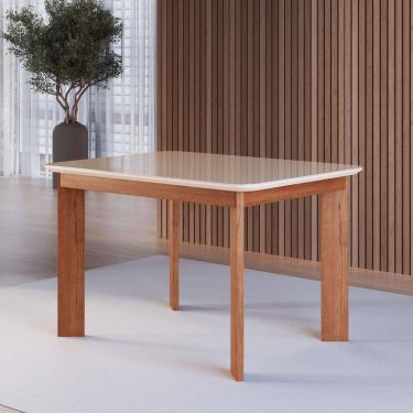 Imagem de Mesa de Jantar 120cm Retangular Tampo de Vidro Carol Moveis Zamarchi