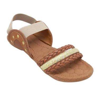 Imagem de Sandalia Feminina Elastico Rasteirinha Flex Conforto Macia Leve Calce 