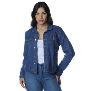 Imagem de Jaqueta Jeans Fem. Com Elastano 4 Bolsos Vilejack VFJF0032, Azul, P