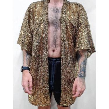 Imagem de Kimono Dona Dourado com Paetês - Tamanhos PP a GG, M