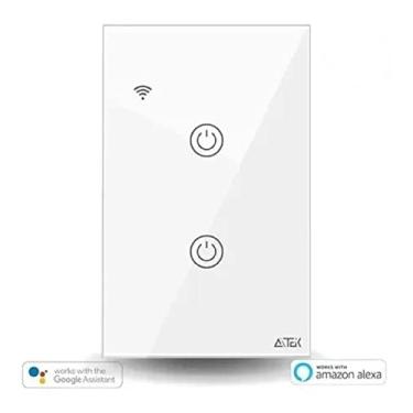Imagem de Interruptor Wifi Inteligente 2 Botão Touch Google Alexa Siri Automação Residencial