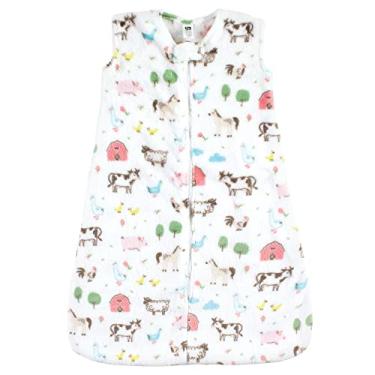 Imagem de Hudson Baby Saco de dormir de pelúcia unissex para bebê, saco, cobertor, animais de fazenda para meninas, 6 a 12 meses