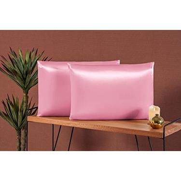 Imagem de Fronha De Cetim Para Travesseiro 02 Unidades - Anti frizz (PINK)