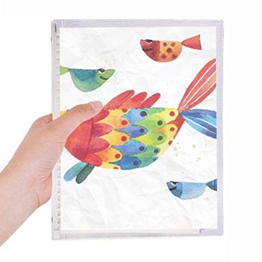 Imagem de Caderno colorido de peixe de desenho animado, folha solta, recarregável, diário de papelaria