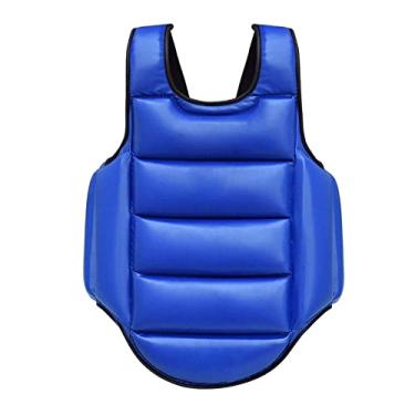Imagem de Protetor Taekwondo Escudo Ajustável Equipamento Mma Karatê Guard Peito para Crianças Unissex Artes Marciais, Vermelho Azul S