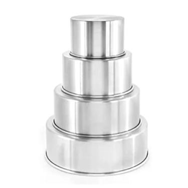 Imagem de 4 Formas Redondas Fundo Falso / Removível (20,25,30,35cm)