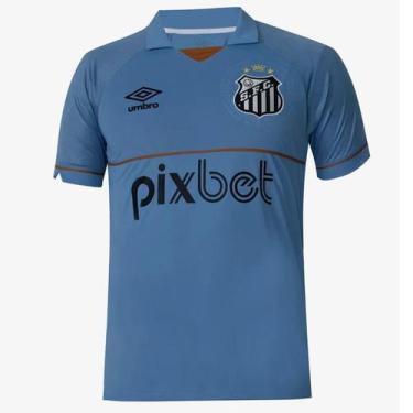 Imagem de Camisa Masculina Goleiro Santos Torcedor 2023 Azul