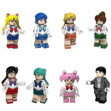 Imagem de 8 peças de menina Building Block Dolls-montagem Minifigura 