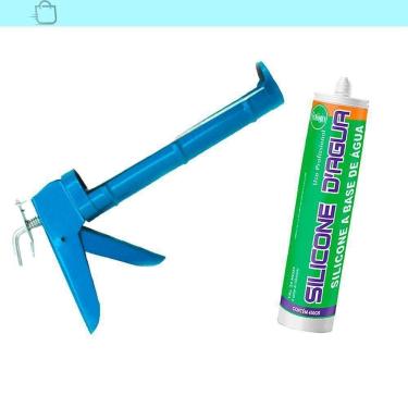 Imagem de Silicone Preto 450G Selante Acrílico Base Dágua E Aplicador